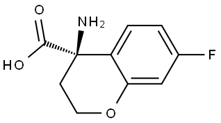 (R)-4-Amino-7-fluoro-3,4-dihydro-2H-1-benzopyran-4-carboxylic acid Struktur