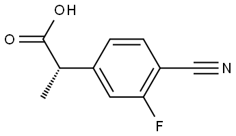 (S)-2-(4-cyano-3-fluorophenyl)propanoic acid Struktur