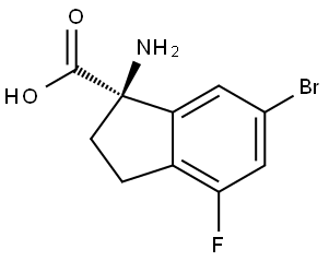 (R)-1-Amino-6-bromo-4-fluoro-2,3-dihydro-1H-indene-1-carboxylic acid Struktur