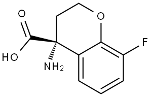 (R)-4-Amino-8-fluoro-3,4-dihydro-2H-1-benzopyran-4-carboxylic acid Struktur