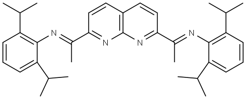 Benzenamine, N,N'-(1,8-naphthyridine-2,7-diyldiethylidyne)bis[2,6-bis(1-methylethyl)-, [N(E),N'(E)]- Struktur