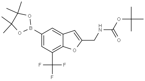 Carbamic acid, N-[[5-(4,4,5,5-tetramethyl-1,3,2-dioxaborolan-2-yl)-7-(trifluoromethyl)-2-benzofuranyl]methyl]-, 1,1-dimethylethyl ester Struktur