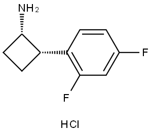 (1S,2S)-2-(2,4-Difluorophenyl)cyclobutanamine hydrochloride Struktur