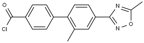 [1,1'-Biphenyl]-4-carbonyl chloride, 2'-methyl-4'-(5-methyl-1,2,4-oxadiazol-3-yl)- Struktur