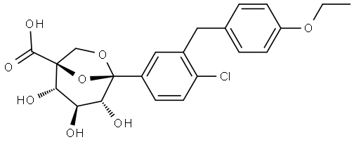 1,6-Anhydro-5-C-carboxy-1-C-[4-chloro-3-[(4-ethoxyphenyl)methyl]phenyl]-β-L-idopyranose Struktur