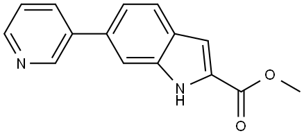 methyl 6-(pyridin-3-yl)-1H-indole-2-carboxylate Struktur