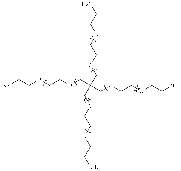 4-ArM PEGn-NH2 2K, 5K, 10K, 20K Struktur