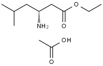 ethyl (R)-3-amino-5-methylhexanoate acetate Struktur