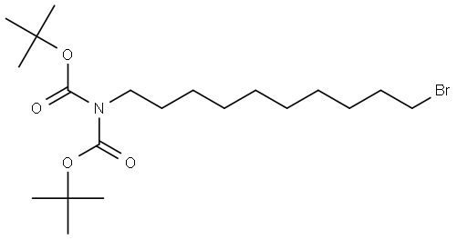 Di-tert-butyl 10-bromodecylamine-N,N-dicarboxylate Struktur