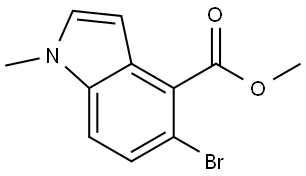 1H-Indole-4-carboxylic acid, 5-bromo-1-methyl-, methyl ester Struktur