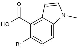 1H-Indole-4-carboxylic acid, 5-bromo-1-methyl- Struktur