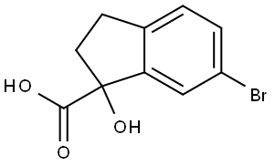 1H-Indene-1-carboxylic acid, 6-bromo-2,3-dihydro-1-hydroxy- Struktur