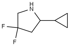 Pyrrolidine, 2-cyclopropyl-4,4-difluoro- Struktur