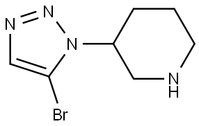 3-(5-bromo-1H-1,2,3-triazol-1-yl)piperidine Struktur