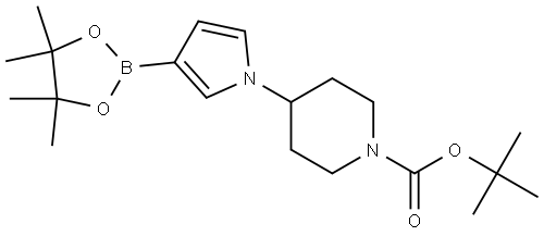 1-Piperidinecarboxylic acid, 4-[3-(4,4,5,5-tetramethyl-1,3,2-dioxaborolan-2-yl)-1H-pyrrol-1-yl]-, 1,1-dimethylethyl ester Struktur