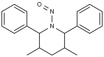 3α,5β-Dimethyl-1-nitroso-2β,6β-diphenylpiperidine Struktur