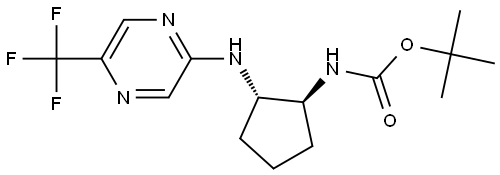 tert-butyl ((1S,2S)-2-((5-(trifluoromethyl)pyrazin-2-yl)amino)cyclopentyl)carbamate Struktur