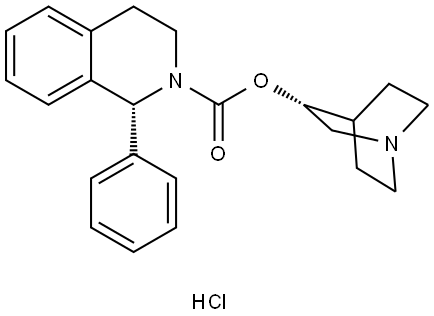 1(S)-Phenyl-1,2,3,4-tetrahydroisoquinoline-2-carboxylic acid 3(R)-quinuclidinyl ester monosuccinate ([R-(R*,R*)]-isomer, monoHCl salt) Struktur