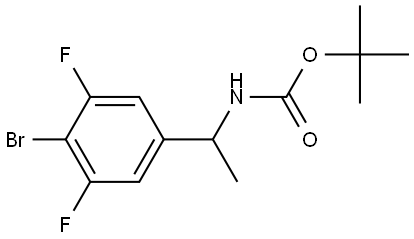 tert-butyl (1-(4-bromo-3,5-difluorophenyl)ethyl)carbamate Struktur