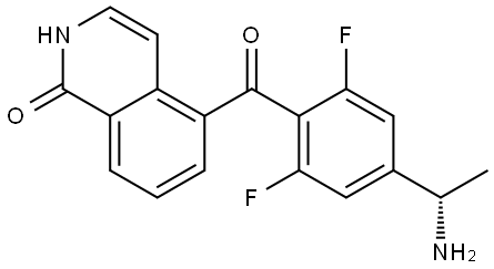 (S)-5-(4-(1-aminoethyl)-2,6-difluorobenzoyl)isoquinolin-1(2H)-one Struktur