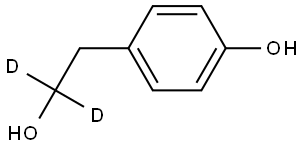 4-(2-hydroxyethyl-2,2-d2)phenol Struktur