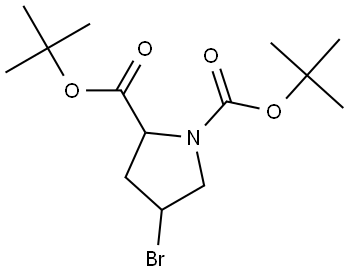 1,2-Pyrrolidinedicarboxylic acid, 4-bromo-, 1,2-bis(1,1-dimethylethyl) ester Struktur