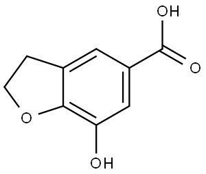 7-hydroxy-2,3-dihydrobenzofuran-5-carboxylic acid Struktur