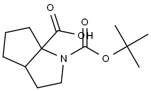 Cyclopenta[b]pyrrole-1,6a-dicarboxylic acid, hexahydro-, 1-(1,1-dimethylethyl) ester Struktur