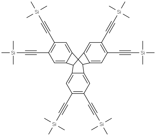 2,3,6,7,14,15-hexakis(trimethylsilylethynyl)triptycene Struktur