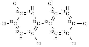 2,2',4,4',5,5'-HEXACB (PCB-153) (13C12, 99%) 40+/-2 ug/ml in Nonane Struktur