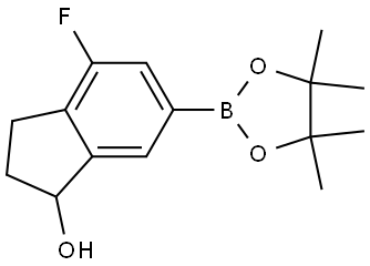 4-fluoro-6-(4,4,5,5-tetramethyl-1,3,2-dioxaborolan-2-yl)-2,3-dihydro-1H-inden-1-ol Struktur