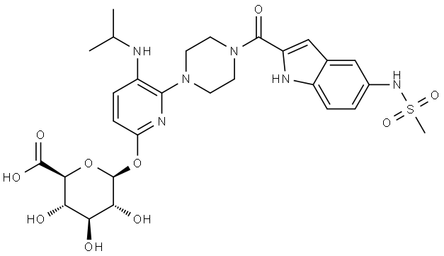 6’-Hydroxy Delavirdine O-β-D-Glucuronide Struktur