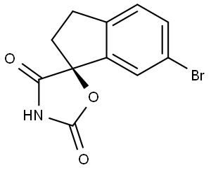 (S)-6-bromo-2,3-dihydrospiro[indene-1,5'-oxazolidine]-2',4'-dione Struktur