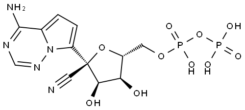 D-Altrononitrile, 2-C-(4-aminopyrrolo[2,1-f][1,2,4]triazin-7-yl)-2,5-anhydro-, 6-(trihydrogen diphosphate) Struktur