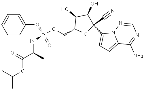 (2S,3R,4R,5R)-2-(4-aminopyrrolo[2,1-f][1,2,4]triazin-7-yl)-3,4-bis(benzyloxy)-5-((benzyloxy)methyl)tetrahydrofuran-2-ol Struktur