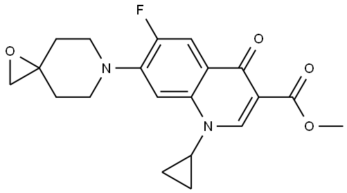 methyl 1-cyclopropyl-6-fluoro-4-oxo-7-(1-oxa-6-azaspiro[2.5]octan-6-yl)-1,4-dihydroquinoline-3-carboxylate Struktur