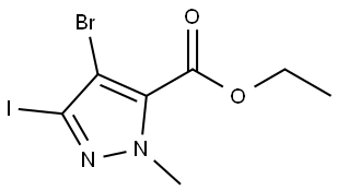 ethyl 4-bromo-3-iodo-1-
methyl-1H-pyrazole-5-
carboxylate Struktur