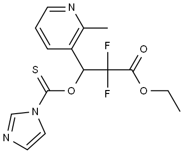 ethyl 3-((1H-imidazole-1-carbonothioyl)oxy)-2,2-difluoro-3-(2-methylpyridin-3-yl)propanoate Struktur