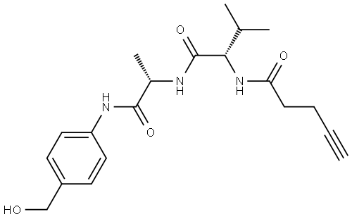 4-Pentynoyl-Val-Ala-PAB Struktur