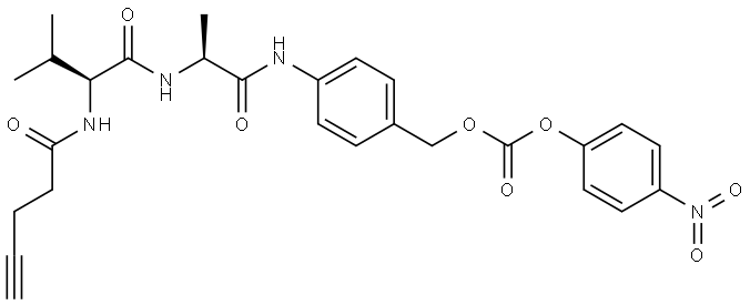 4-Pentynoyl-Val-Ala-PAB-PNP Struktur