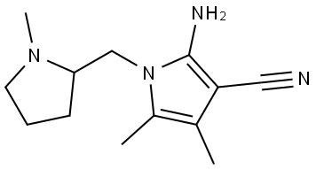 1H-Pyrrole-3-carbonitrile, 2-amino-4,5-dimethyl-1-[(1-methyl-2-pyrrolidinyl)meth… Struktur