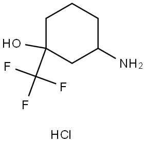 3-Hydroxy-3-(trifluoromethyl)cyclohexylammonium chloride Struktur