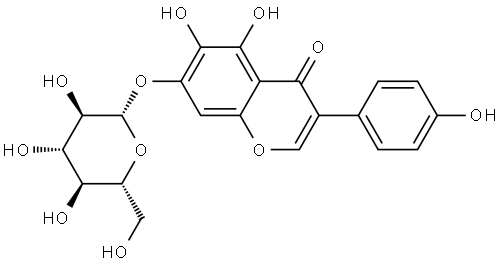 4H-1-Benzopyran-4-one, 7-(β-D-glucopyranosyloxy)-5,6-dihydroxy-3-(4-hydroxyphenyl)- Struktur