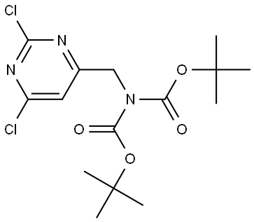 tert-butyl N-tert-butoxycarbonyl-N-[(2,6-dichloropyrimidin-4-yl)methyl]carbamate Struktur