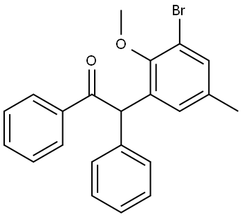 2-(3-bromo-2-methoxy-5-methylphenyl)-1,2-diphenylethan-1-one Struktur