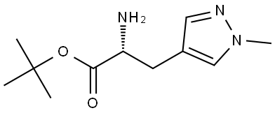 1H-Pyrazole-4-propanoic acid, α-amino-1-methyl-, 1,1-dimethylethyl ester, (αR)- Struktur