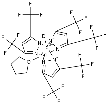 Silver, (tetrahydrofuran)[tris[3,5-bis(trifluoromethyl)-1H-pyrazolato-κN1]hydro-d-borato(1-)-κN2,κN2′,κN2′′]-, (T-4)- Struktur