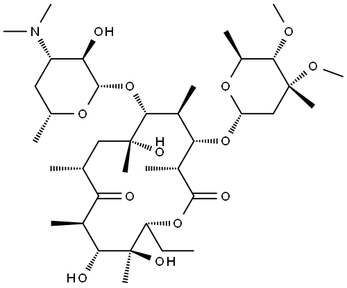 Erythromycin, 4′′-O-methyl- Struktur