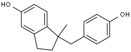 1-(4-hydroxybenzyl)-1-methyl-2,3-dihydro-1H-inden-5-ol Struktur