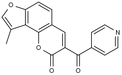 9-Methyl-3-(4-pyridinylcarbonyl)-2H-furo[2,3-h]-1-benzopyran-2-one Struktur